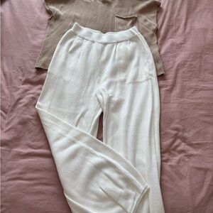 White Knit 2 Piece Set